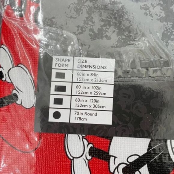 Disney Mickey Mouse 60" × 120" Peva Flannelback Tablecloth Rectangular Picnic - Picture 4 of 8